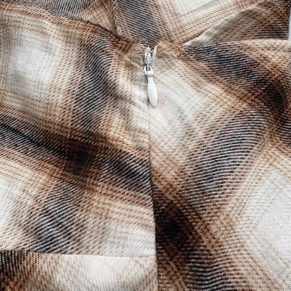 VTG 90s Y2K Forever 21 Brown Flannel Asymmetrical Babydoll Slip Dress S Western - Picture 9 of 12